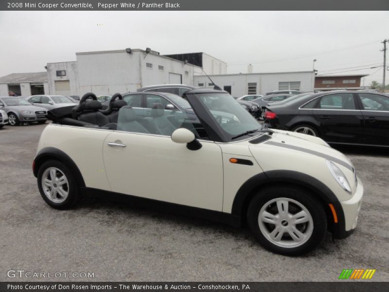 Pepper White / Panther Black 2008 Mini Cooper Convertible