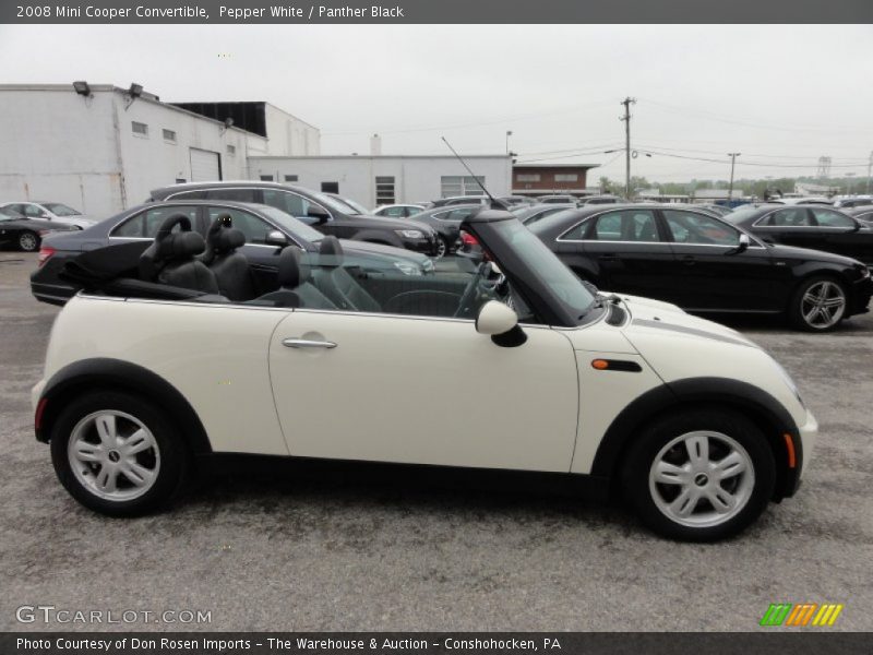 Pepper White / Panther Black 2008 Mini Cooper Convertible