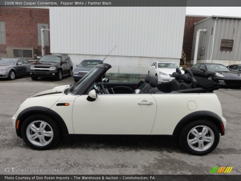 Pepper White / Panther Black 2008 Mini Cooper Convertible