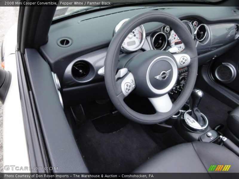 Pepper White / Panther Black 2008 Mini Cooper Convertible