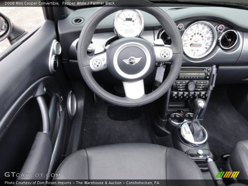 Pepper White / Panther Black 2008 Mini Cooper Convertible