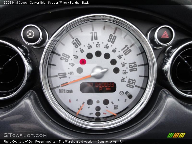 Pepper White / Panther Black 2008 Mini Cooper Convertible