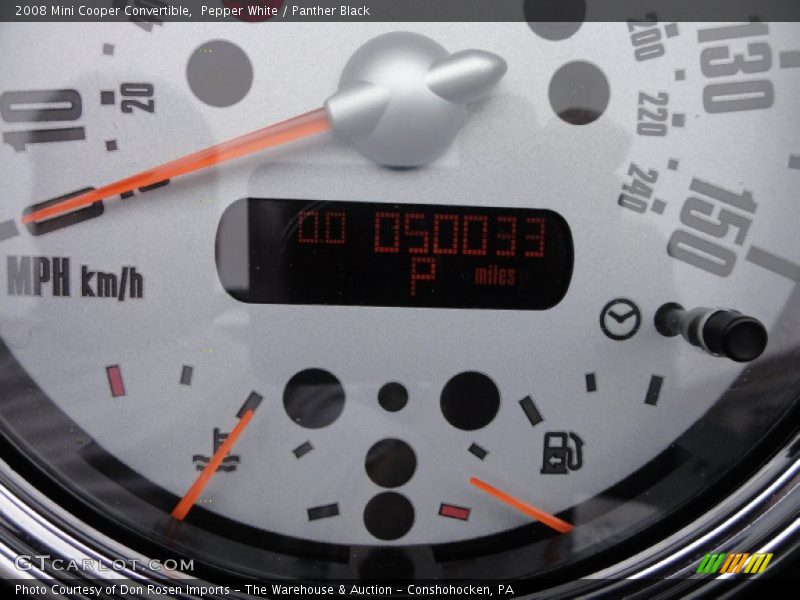 Pepper White / Panther Black 2008 Mini Cooper Convertible