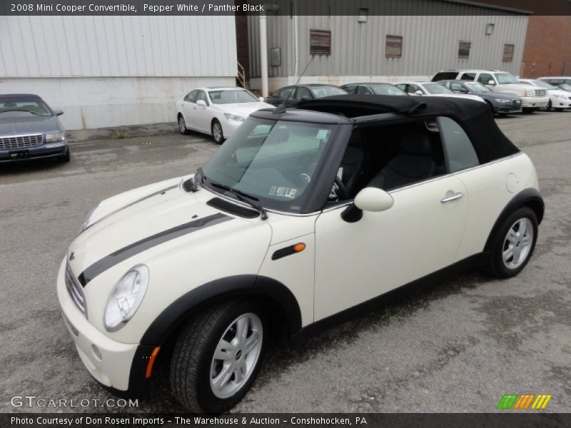 Pepper White / Panther Black 2008 Mini Cooper Convertible