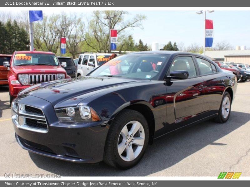 Brilliant Black Crystal Pearl / Black 2011 Dodge Charger SE
