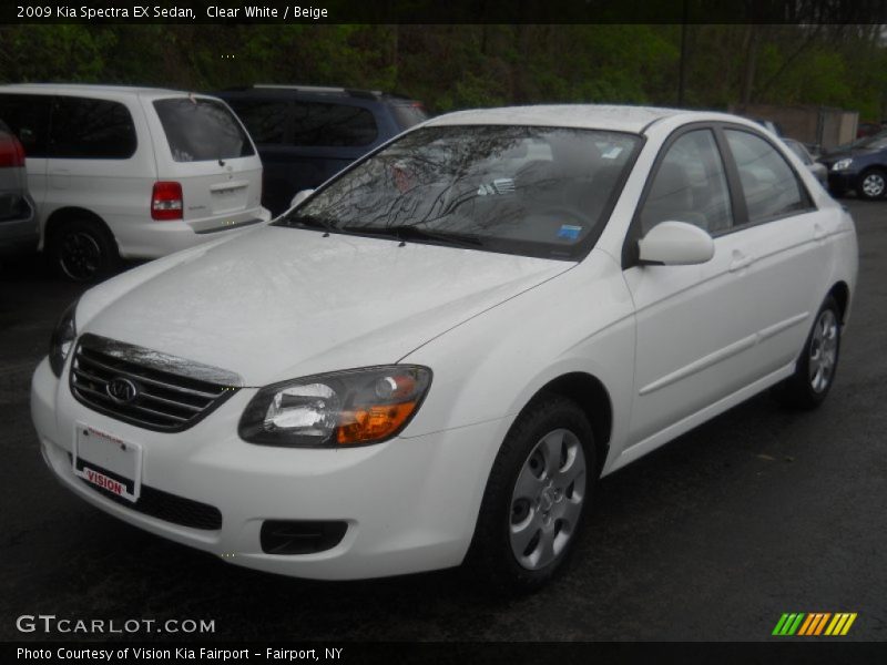 Clear White / Beige 2009 Kia Spectra EX Sedan