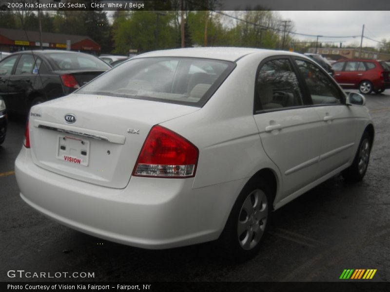 Clear White / Beige 2009 Kia Spectra EX Sedan