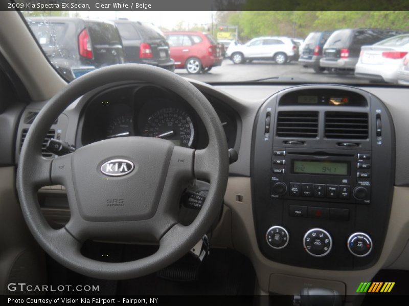 Clear White / Beige 2009 Kia Spectra EX Sedan
