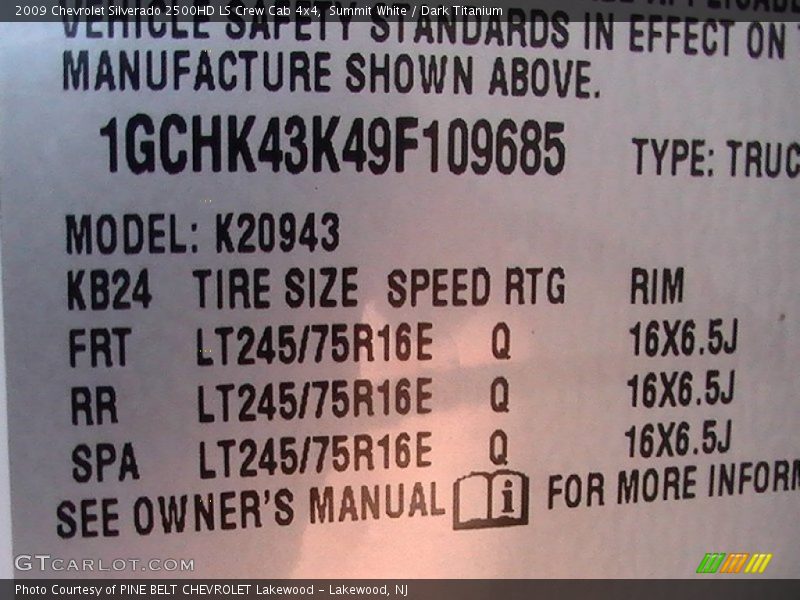 Summit White / Dark Titanium 2009 Chevrolet Silverado 2500HD LS Crew Cab 4x4