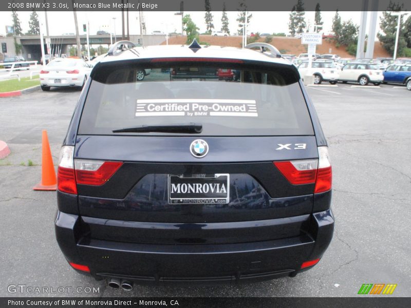 Monaco Blue Metallic / Beige 2008 BMW X3 3.0si