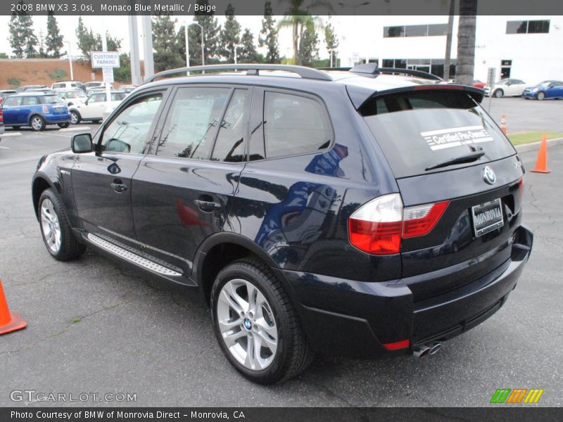 Monaco Blue Metallic / Beige 2008 BMW X3 3.0si