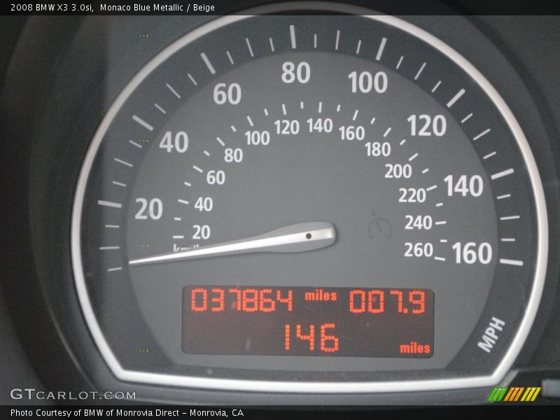 Monaco Blue Metallic / Beige 2008 BMW X3 3.0si
