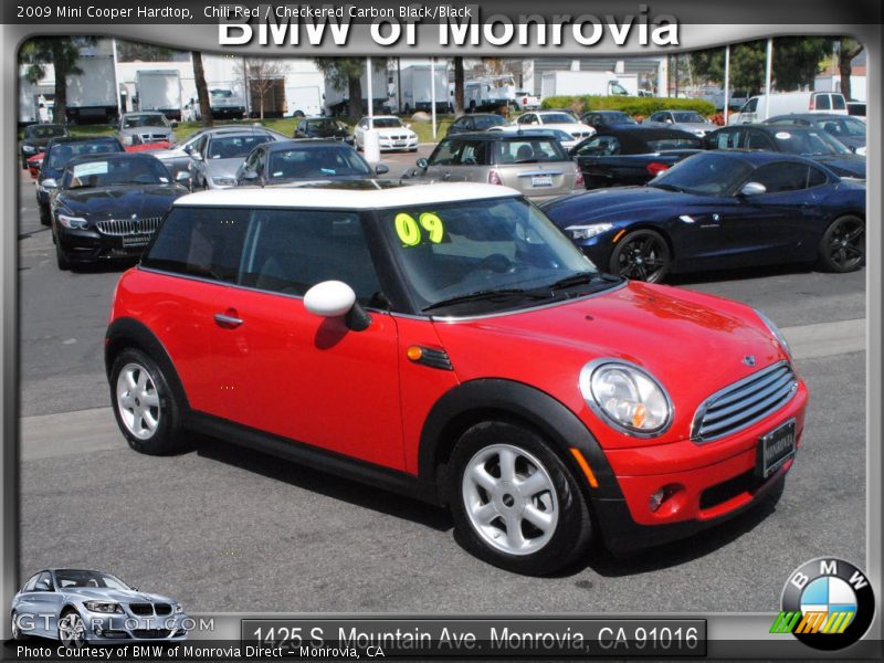 Chili Red / Checkered Carbon Black/Black 2009 Mini Cooper Hardtop