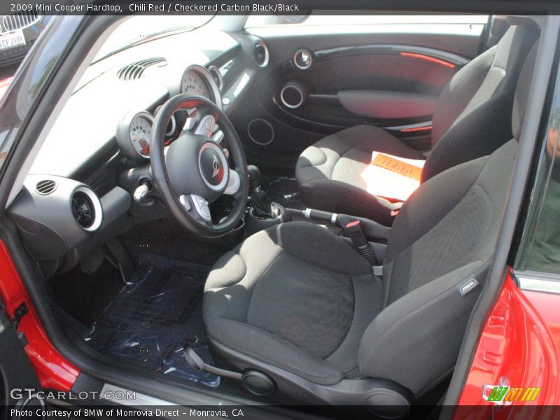 Chili Red / Checkered Carbon Black/Black 2009 Mini Cooper Hardtop