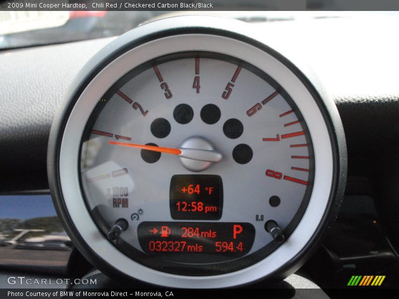 Chili Red / Checkered Carbon Black/Black 2009 Mini Cooper Hardtop