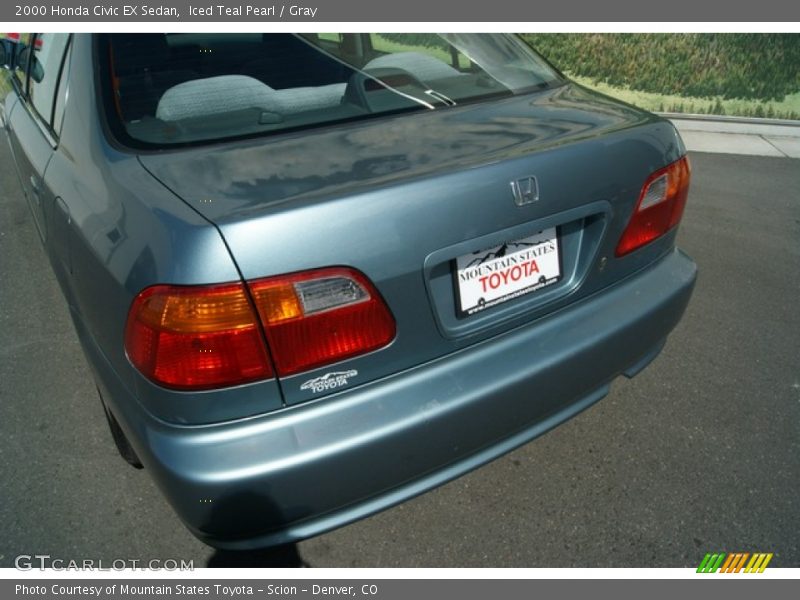 Iced Teal Pearl / Gray 2000 Honda Civic EX Sedan