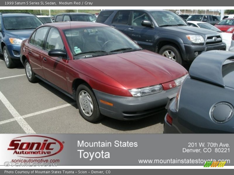 Medium Red / Gray 1999 Saturn S Series SL Sedan