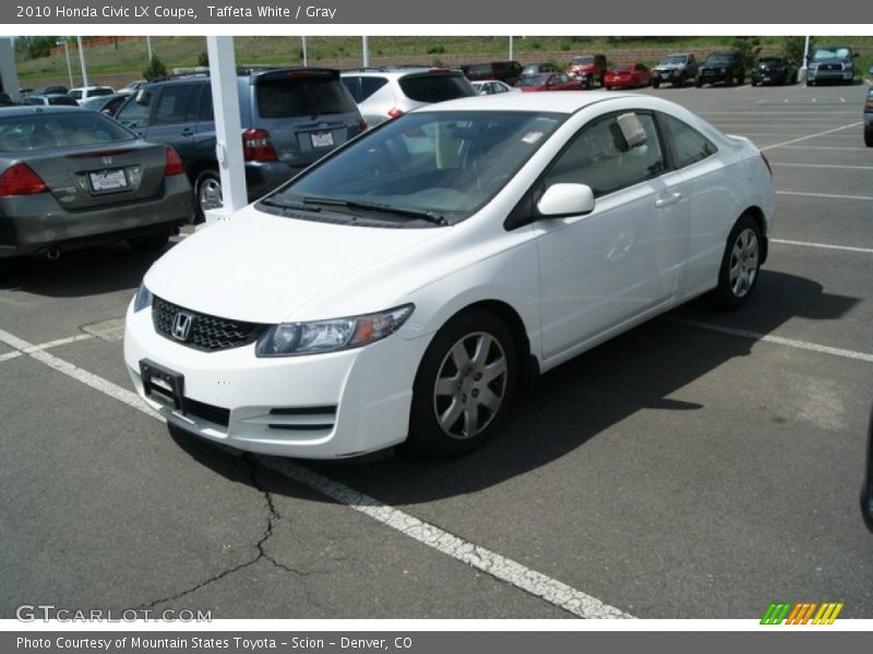 Taffeta White / Gray 2010 Honda Civic LX Coupe