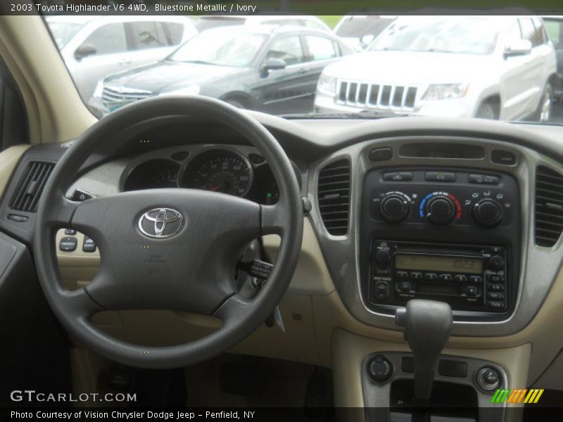 Bluestone Metallic / Ivory 2003 Toyota Highlander V6 4WD