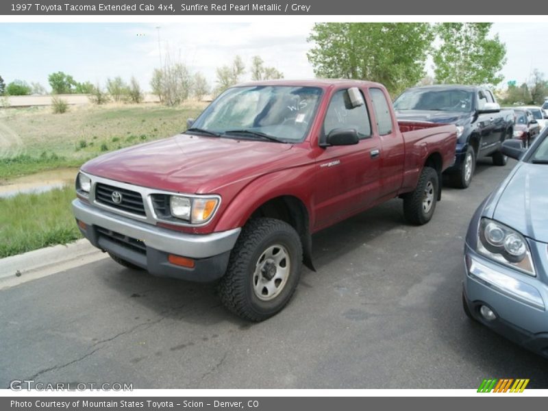 Sunfire Red Pearl Metallic / Grey 1997 Toyota Tacoma Extended Cab 4x4