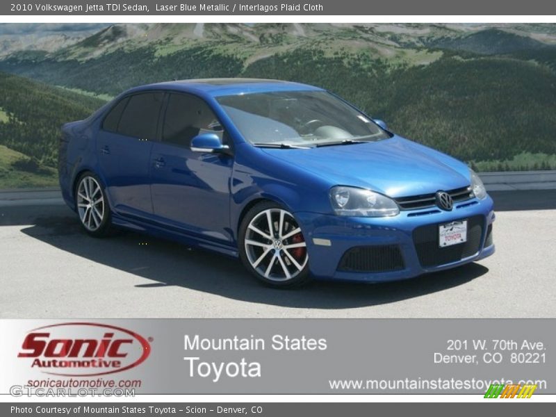 Laser Blue Metallic / Interlagos Plaid Cloth 2010 Volkswagen Jetta TDI Sedan