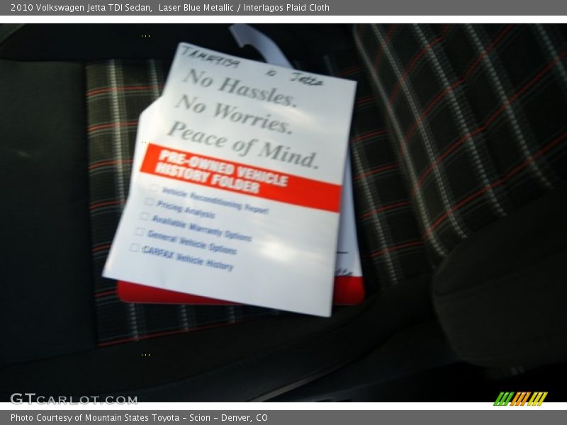 Laser Blue Metallic / Interlagos Plaid Cloth 2010 Volkswagen Jetta TDI Sedan