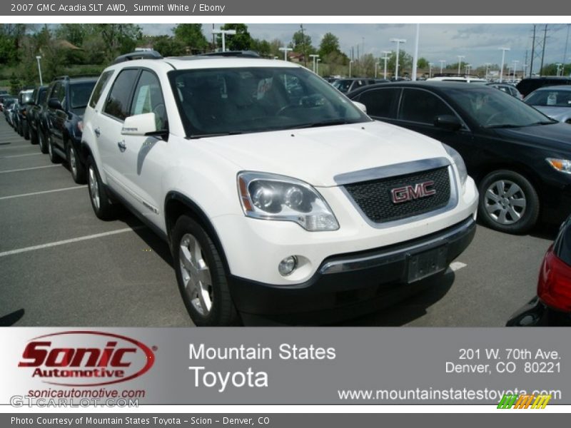 Summit White / Ebony 2007 GMC Acadia SLT AWD