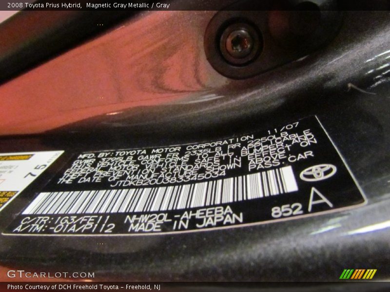 Magnetic Gray Metallic / Gray 2008 Toyota Prius Hybrid