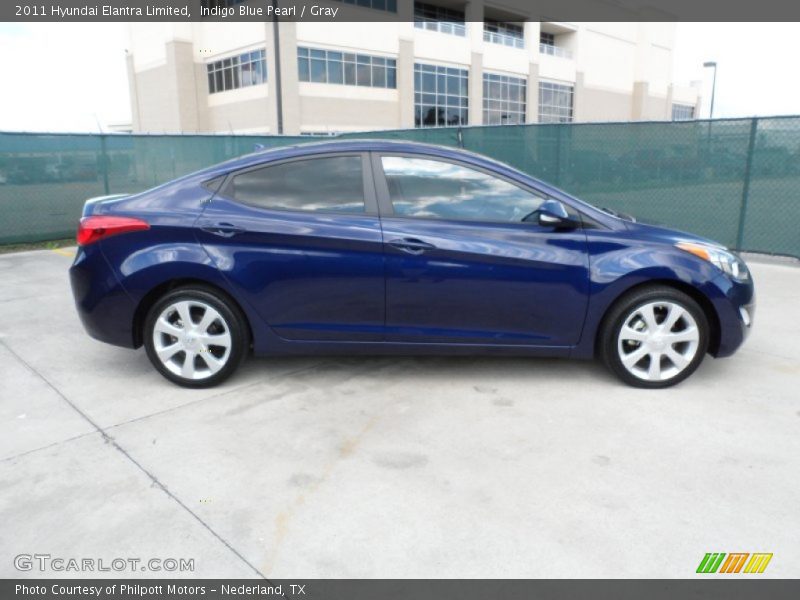 Indigo Blue Pearl / Gray 2011 Hyundai Elantra Limited
