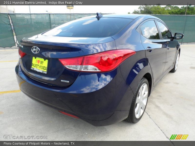 Indigo Blue Pearl / Gray 2011 Hyundai Elantra Limited