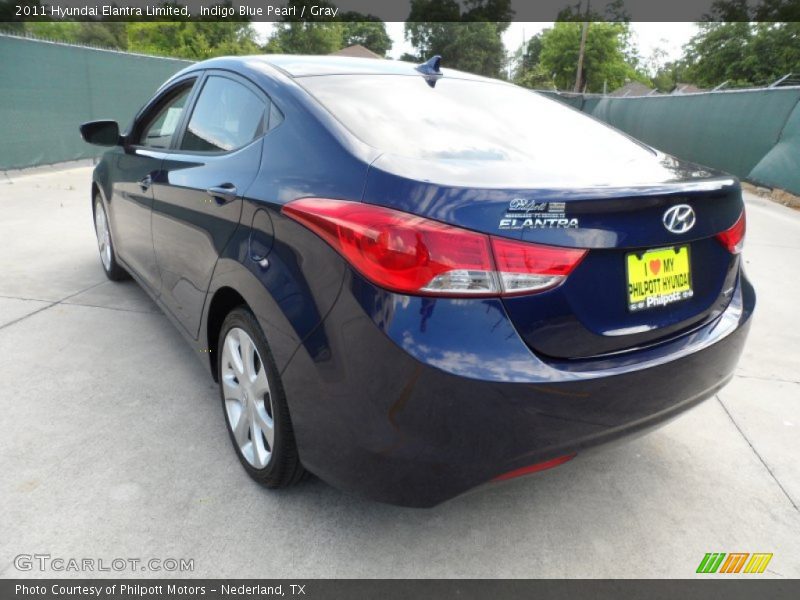 Indigo Blue Pearl / Gray 2011 Hyundai Elantra Limited