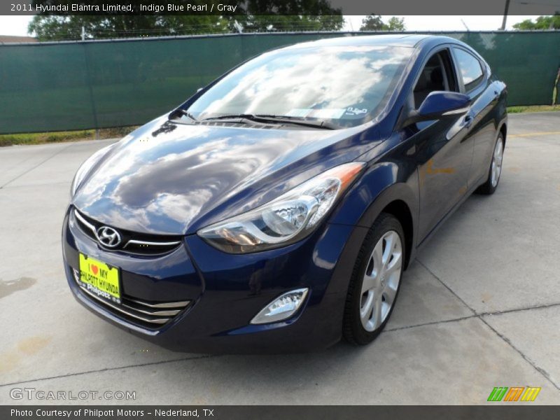 Indigo Blue Pearl / Gray 2011 Hyundai Elantra Limited