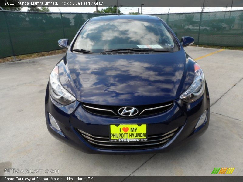 Indigo Blue Pearl / Gray 2011 Hyundai Elantra Limited