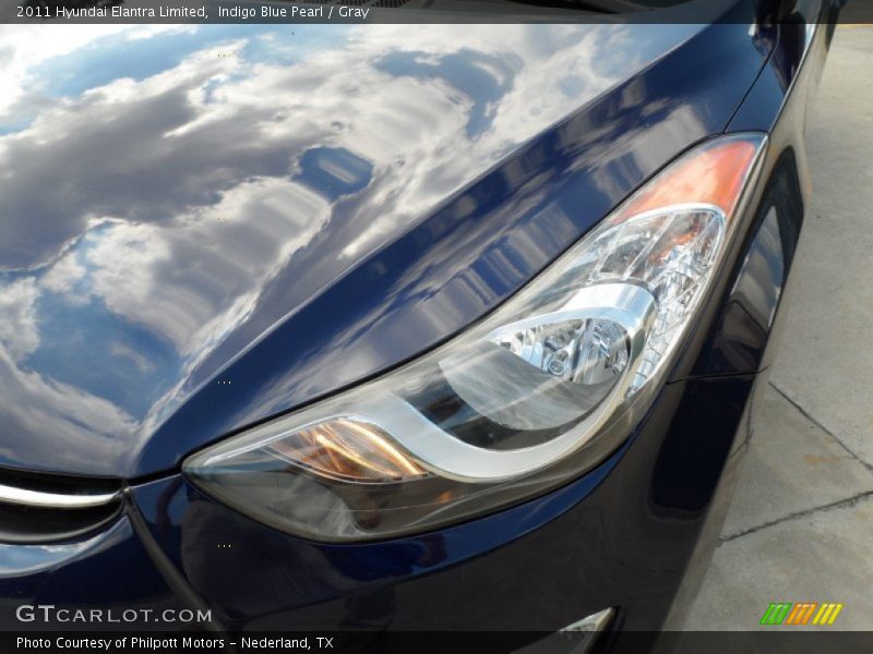 Indigo Blue Pearl / Gray 2011 Hyundai Elantra Limited