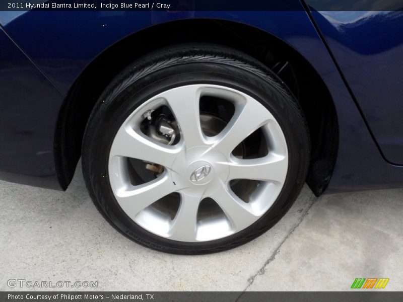 Indigo Blue Pearl / Gray 2011 Hyundai Elantra Limited