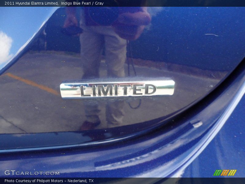 Indigo Blue Pearl / Gray 2011 Hyundai Elantra Limited
