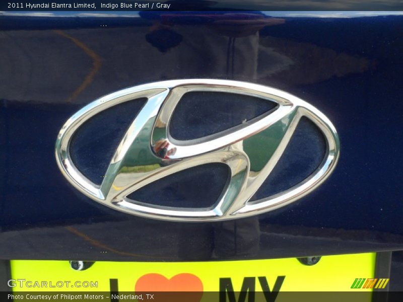 Indigo Blue Pearl / Gray 2011 Hyundai Elantra Limited