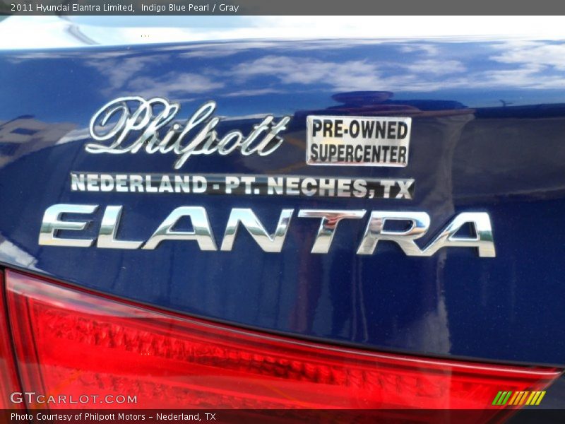 Indigo Blue Pearl / Gray 2011 Hyundai Elantra Limited