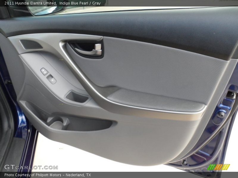 Indigo Blue Pearl / Gray 2011 Hyundai Elantra Limited