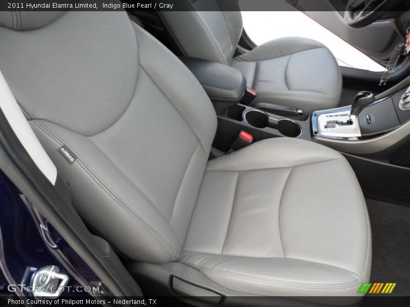Indigo Blue Pearl / Gray 2011 Hyundai Elantra Limited