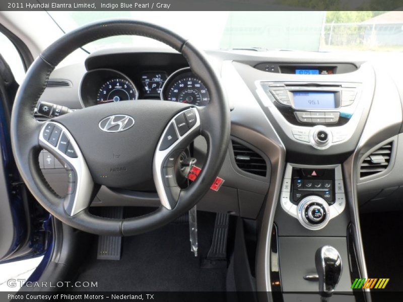 Indigo Blue Pearl / Gray 2011 Hyundai Elantra Limited