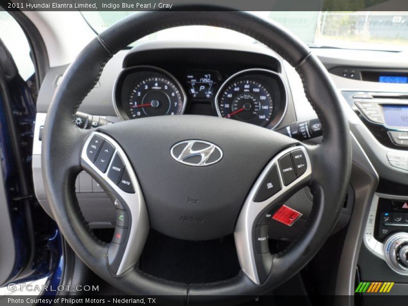 Indigo Blue Pearl / Gray 2011 Hyundai Elantra Limited