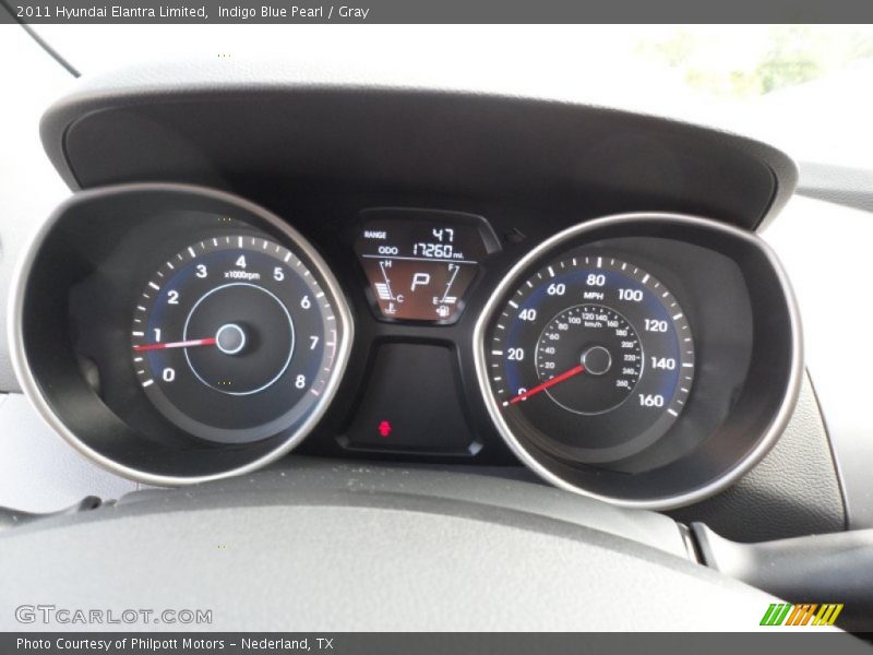Indigo Blue Pearl / Gray 2011 Hyundai Elantra Limited