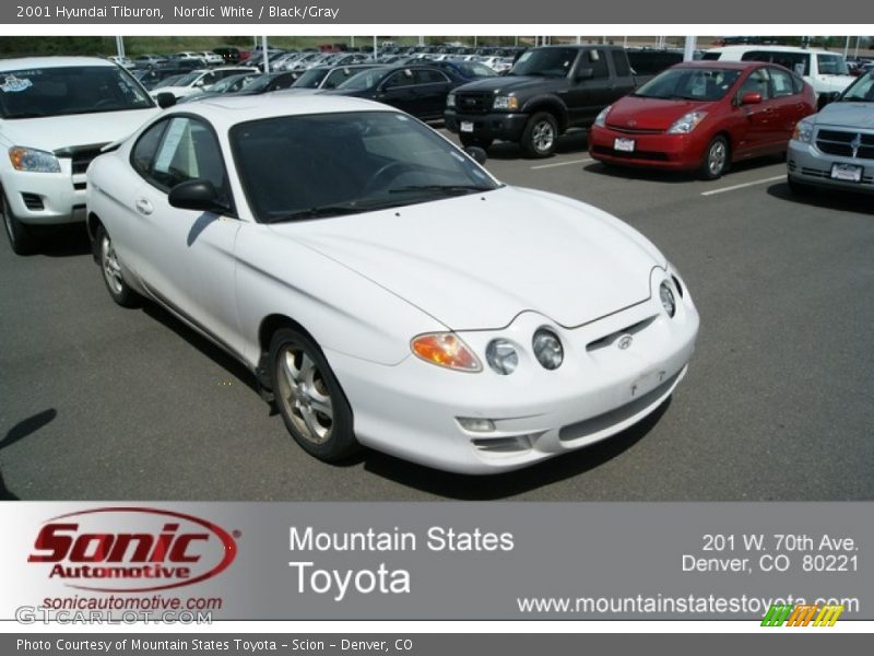 Nordic White / Black/Gray 2001 Hyundai Tiburon