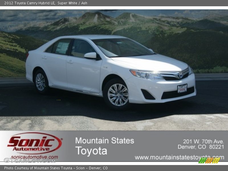 Super White / Ash 2012 Toyota Camry Hybrid LE