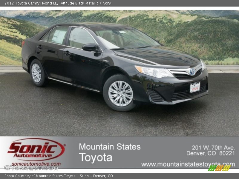 Attitude Black Metallic / Ivory 2012 Toyota Camry Hybrid LE