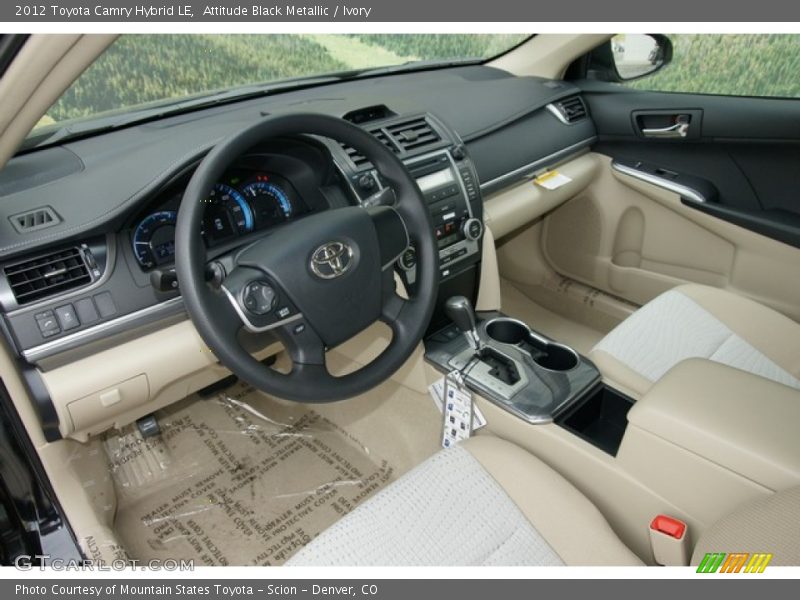 Attitude Black Metallic / Ivory 2012 Toyota Camry Hybrid LE