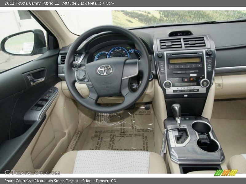 Attitude Black Metallic / Ivory 2012 Toyota Camry Hybrid LE