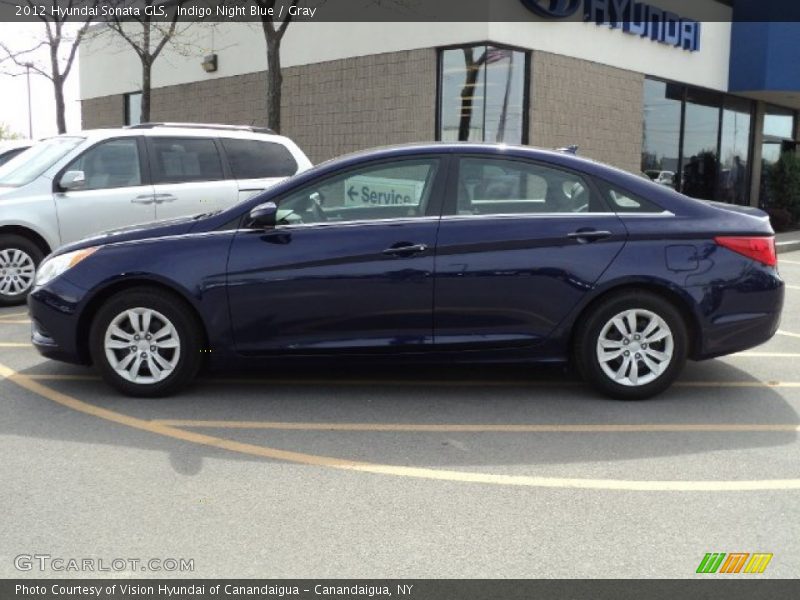 Indigo Night Blue / Gray 2012 Hyundai Sonata GLS