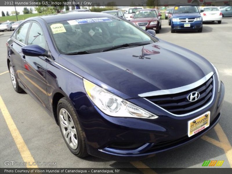 Indigo Night Blue / Gray 2012 Hyundai Sonata GLS
